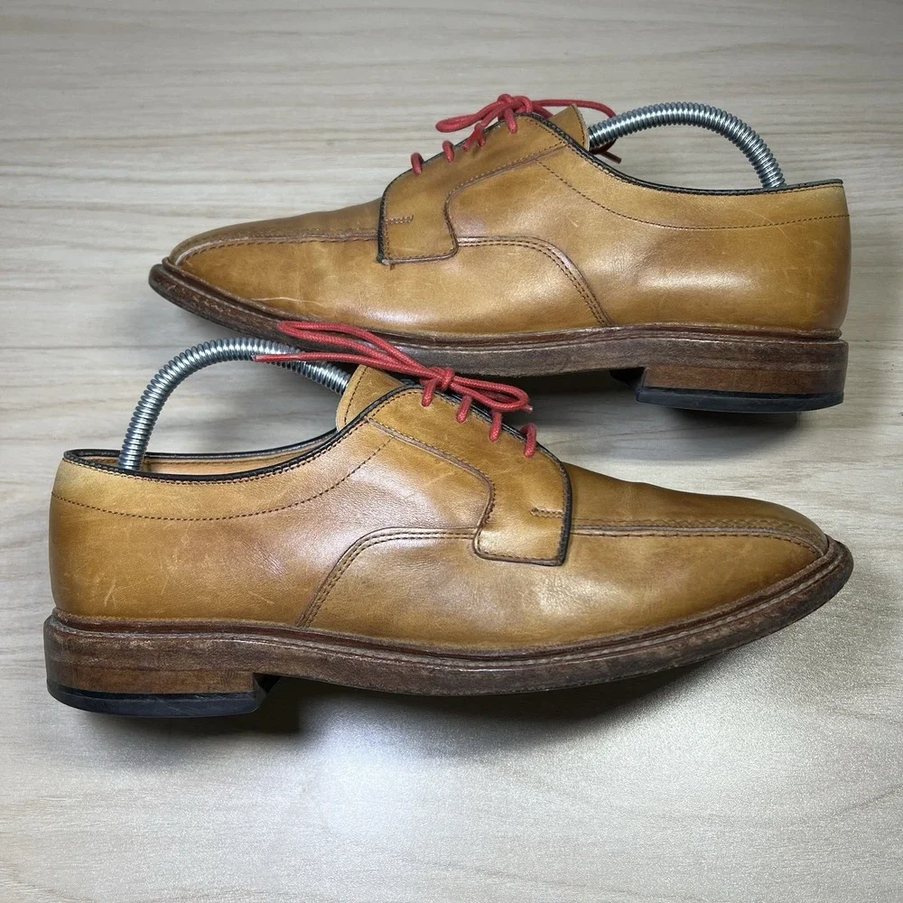 Allen Edmonds Hillcrest Oxford Shoes‎ Men's 8.5 D Brown Leather Comfort Red Lace